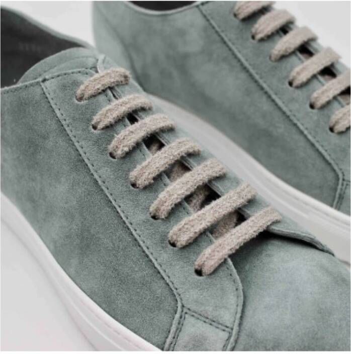 Doucal's Groene Lage Top Suède Sneakers Blauw Heren