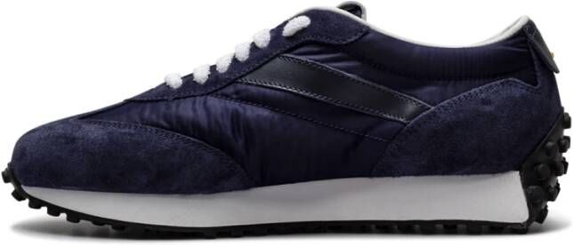 Doucal's Blauwe Leren en Stoffen Sneakers Blauw Heren