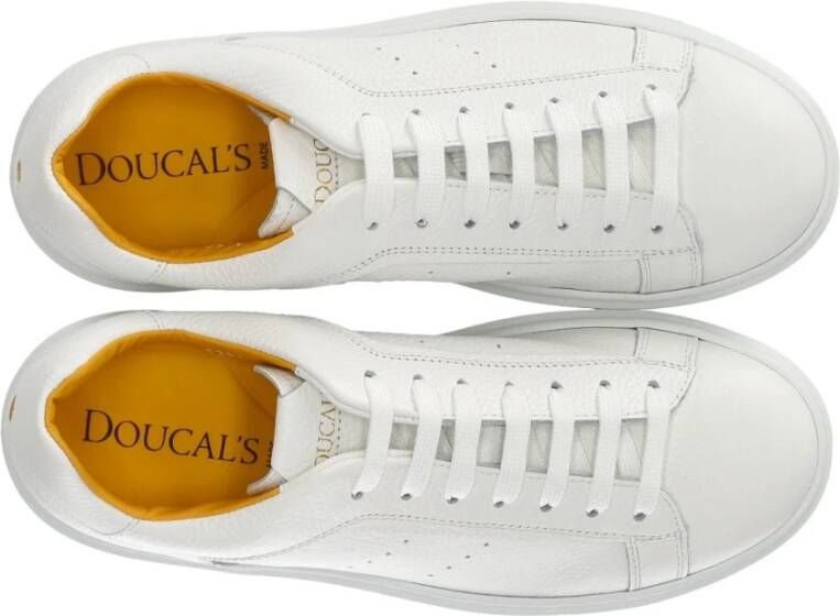 Doucal's Wit Geperforeerde Leren Sneaker White Heren