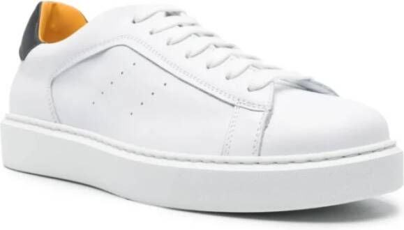 Doucal's Witte kalfsleren sneakers met memory foam White Heren