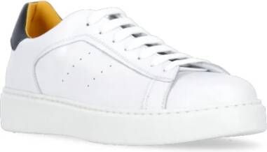 Doucal's Witte leren sneakers ronde neus White Heren