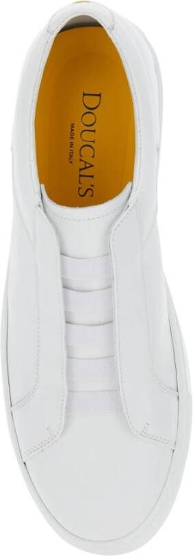 Doucal's Witte Sneakers met Elastische Bandjes Design