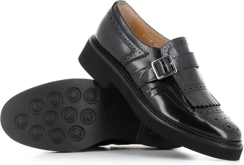 Doucal's Zwarte Brogue Leren Schoenen Black Dames