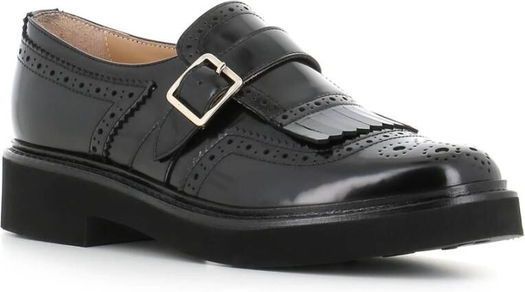 Doucal's Zwarte Brogue Leren Schoenen Black Dames