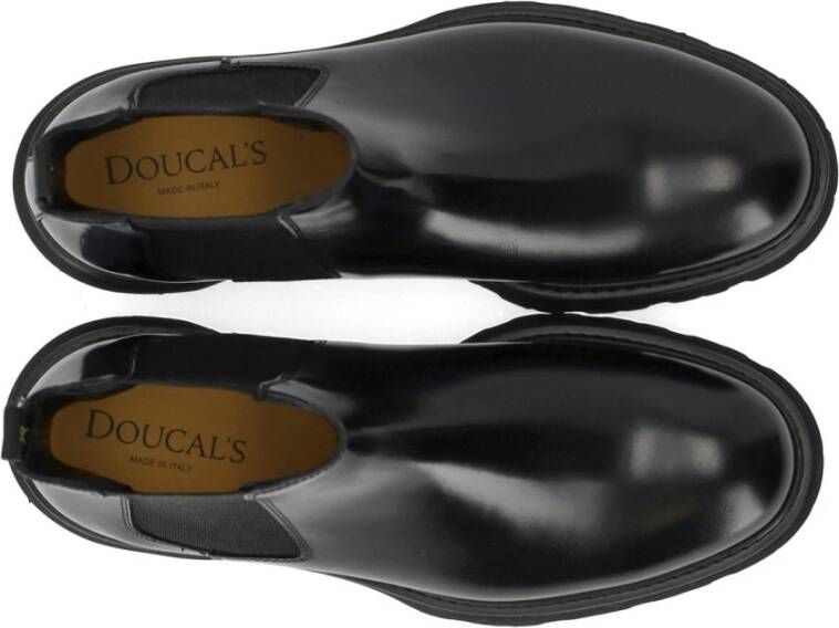 Doucal's Zwarte Leren Chelsea Boot