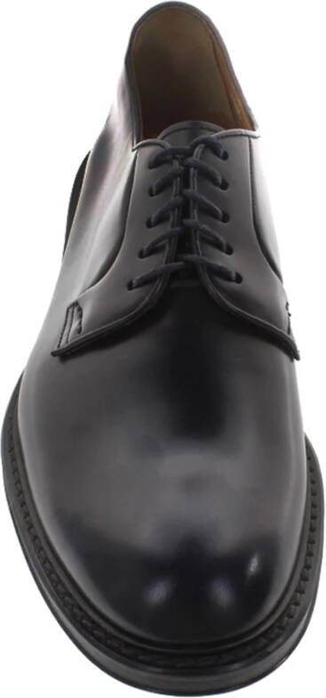 Doucal's Zwarte Leren Derby Schoenen