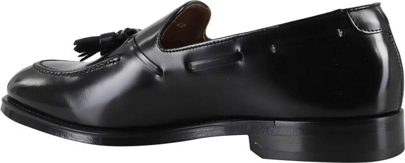 Doucal's Zwarte leren loafer met kwastjes