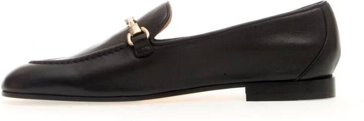 Doucal's Zwarte Leren Loafer met Metalen Gesp Black Dames
