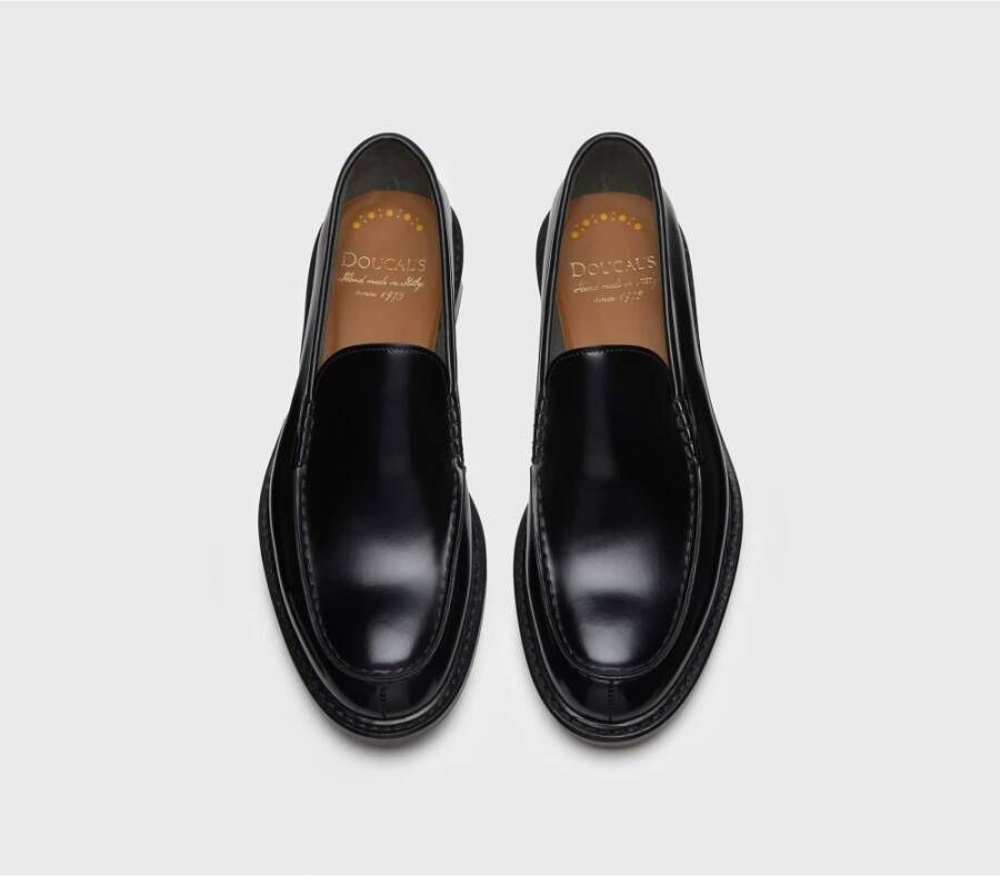 Doucal's Zwarte leren loafers Black Heren