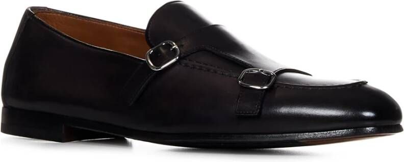 Doucal's Zwarte Leren Monk Strap Loafers Black Heren