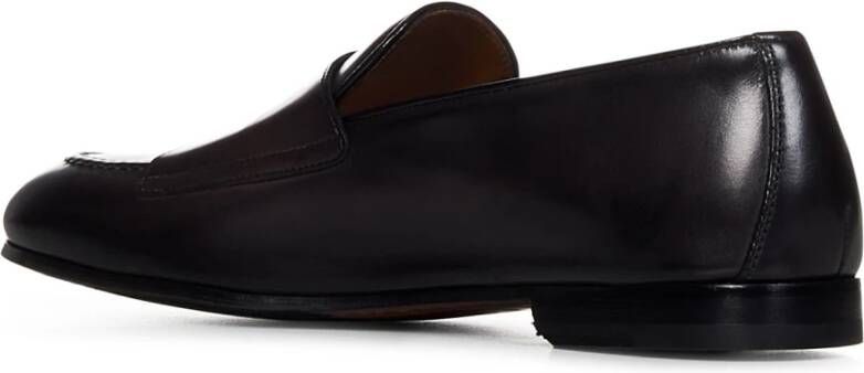 Doucal's Zwarte Leren Monk Strap Loafers Black Heren