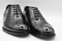 Doucal's Zwarte leren Oxford Cap Toe schoenen Black Heren - Thumbnail 3
