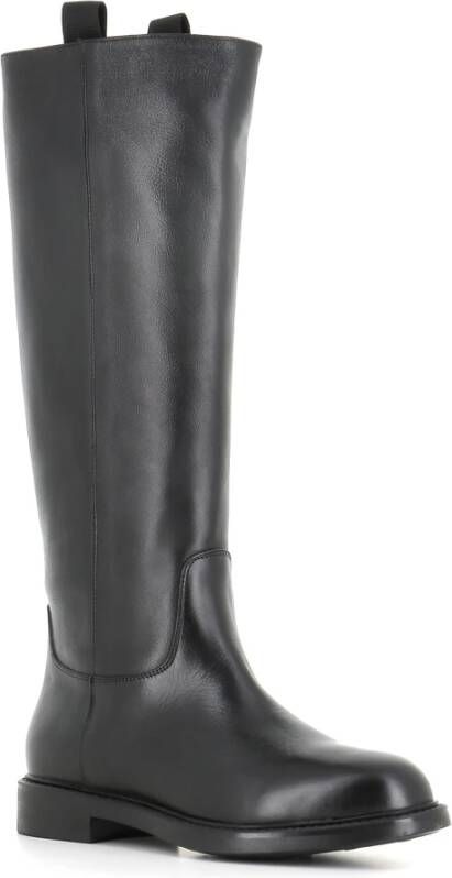 Doucal's Zwarte leren ritslaarzen Black Dames