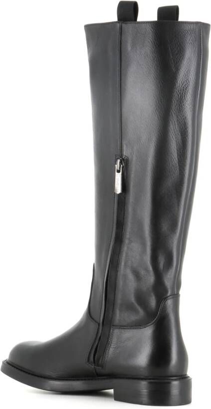 Doucal's Zwarte leren ritslaarzen Black Dames