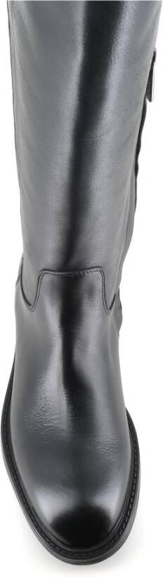 Doucal's Zwarte leren ritslaarzen Black Dames
