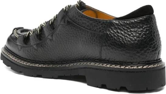 Doucal's Zwarte Leren Veterschoenen
