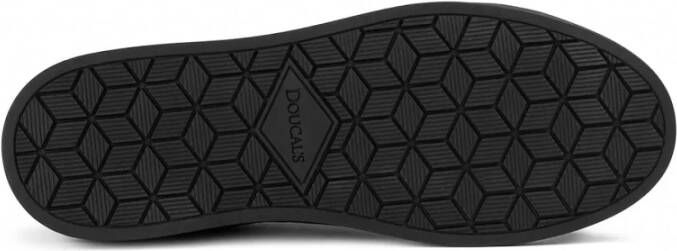 Doucal's Zwarte Leren Veterschoenen