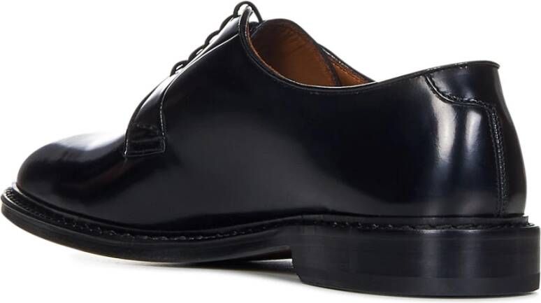 Doucal's Zwarte Leren Veterschoenen Aw23 Black Heren