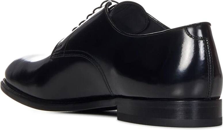 Doucal's Zwarte Leren Veterschoenen Black Heren