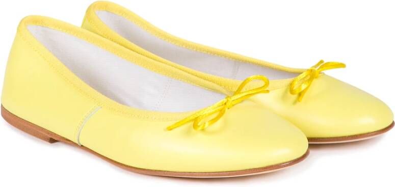 Douuod Woman Gele Handgemaakte Ballerina Lichtgewicht Comfortabel Yellow Dames