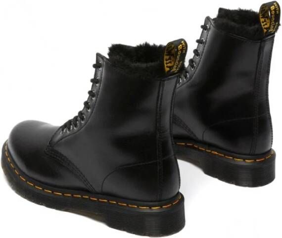 Dr. Martens 1460 Serena Gevoerde Laarzen met Nepbont Black Dames