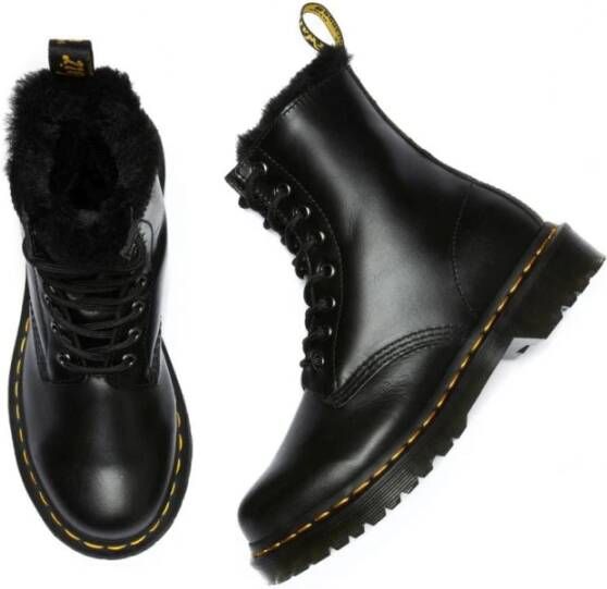 Dr. Martens 1460 Serena Gevoerde Laarzen met Nepbont Black Dames