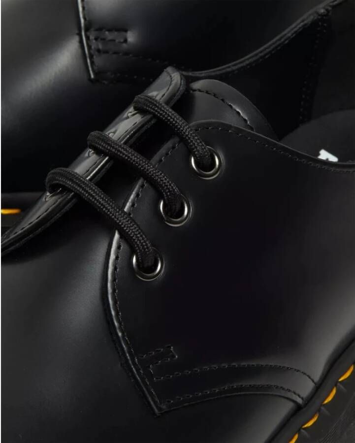 Dr. Martens 1461 Quad Smooth Leather Platform Schoenen Zwart Gepolijst Glad Black Dames
