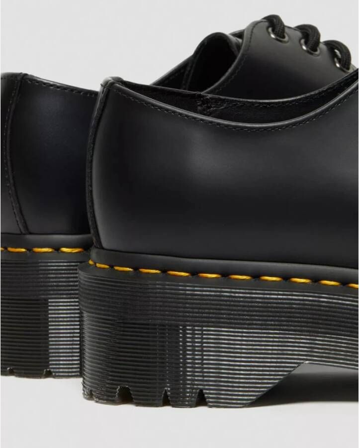 Dr. Martens 1461 Quad Smooth Leather Platform Schoenen Zwart Gepolijst Glad Black Dames