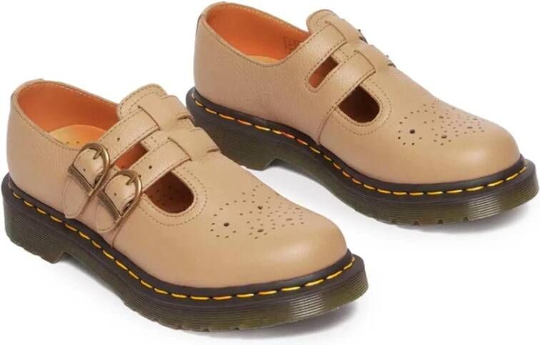 Dr. Martens Beige Leren Instappers met Gesp Beige Dames