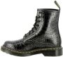 Dr Martens 1460 Wild Croc Leather Lace Up Boots Dr. Martens Zwart Dames - Thumbnail 6