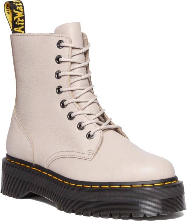 Dr. Martens Grijze Duif Leren Laarzen Beige Dames