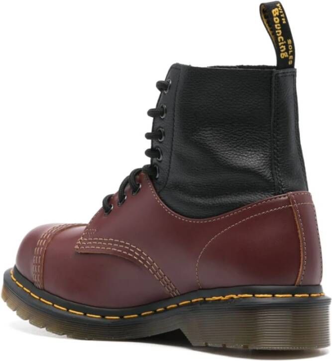 Dr. Martens Bordeaux Leren Laarzen met Paneeldesign Red Dames
