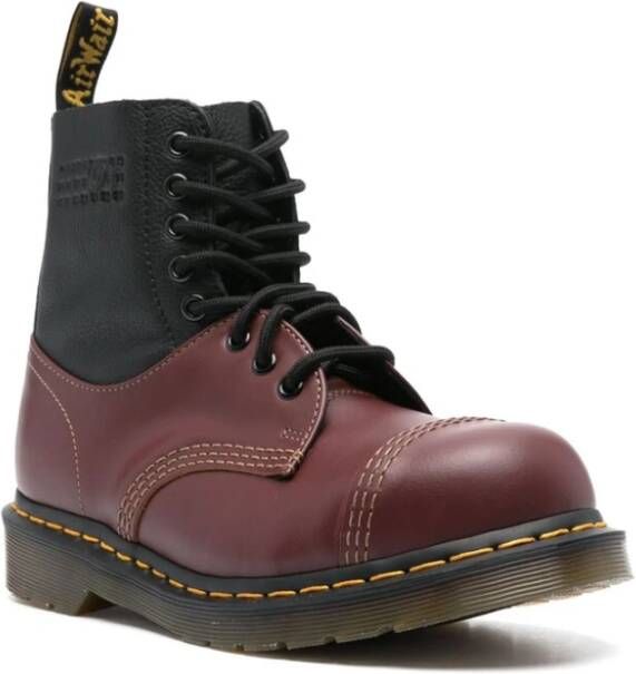 Dr. Martens Bordeaux Zwarte Leren Veterschoenen Red Dames
