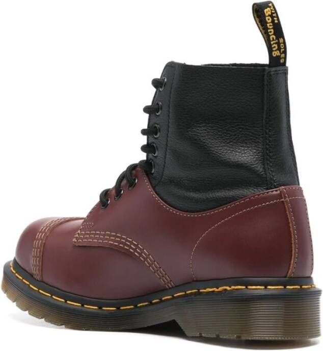 Dr. Martens Bordeaux Zwarte Leren Veterschoenen Red Dames