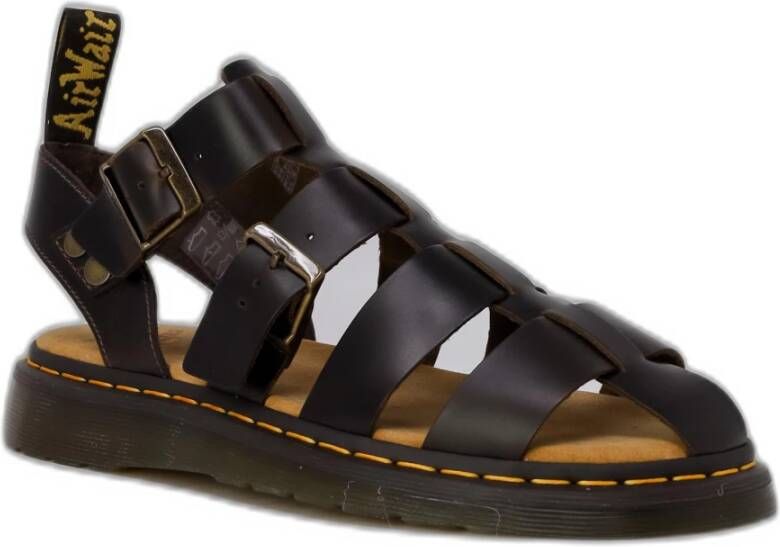 Dr. Martens Brando Leren Sandalen Lente Zomer Collectie Brown Heren