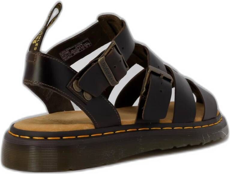 Dr. Martens Brando Leren Sandalen Lente Zomer Collectie Brown Heren