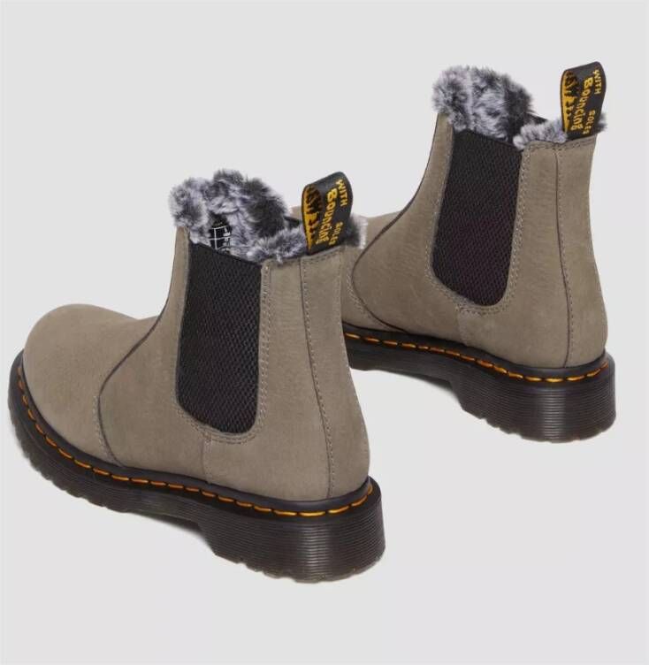 Dr. Martens Chelsea Boots met Faux Fur Voering Grijs Gray Dames