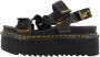 Dr. Martens Zwarte Leren Platte Sandalen met Klittenbandsluiting Black Dames - Thumbnail 6