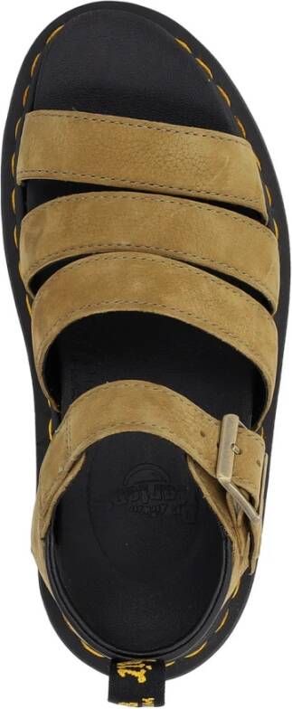 Dr. Martens Gedempte Olijf Nubuck Sandalen Beige Dames