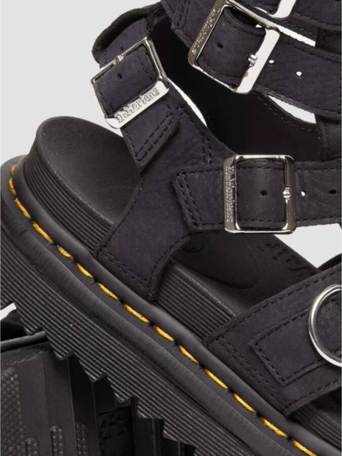 Dr. Martens Gladiator Leren Rits Sandalen Black Dames