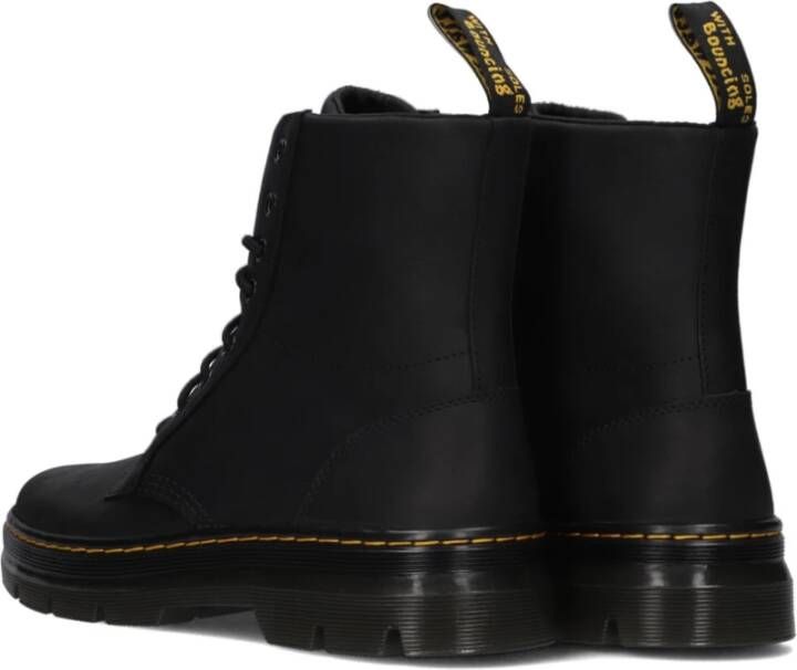 Dr. Martens Leren Veterschoenen met Plateauzool Black Heren