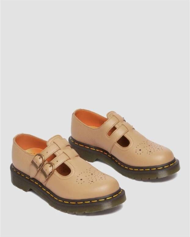 Dr. Martens Mary Jane Leren Platte Schoenen Beige Heren