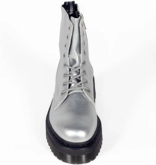 Dr. Martens Metallic Leren Plateau Laarzen Gray Heren