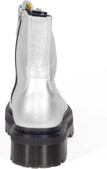 Dr. Martens Metallic Leren Plateau Laarzen Gray Heren