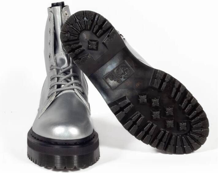 Dr. Martens Metallic Leren Plateau Laarzen Gray Heren