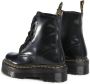 Dr. Martens Zwarte Leren Platformlaars met Decoratieve Stiksels Black Dames - Thumbnail 14