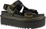 Dr. Martens Zwarte Leren Platte Sandalen met Klittenbandsluiting Black Dames - Thumbnail 10