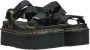 Dr. Martens Zwarte Leren Platte Sandalen met Klittenbandsluiting Black Dames - Thumbnail 7