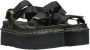 Dr. Martens Zwarte Leren Platte Sandalen met Klittenbandsluiting Black Dames - Thumbnail 5