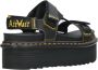 Dr. Martens Zwarte Leren Platte Sandalen met Klittenbandsluiting Black Dames - Thumbnail 8
